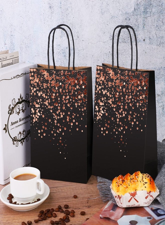 MIMIND 20 Pieces Gift Paper Bags Birthday Party Paper Bronzing Rose Gold Kraft Goodie Candy Bags with Handle for Birthday, Wedding, Hen Party Celebrations - Image 4